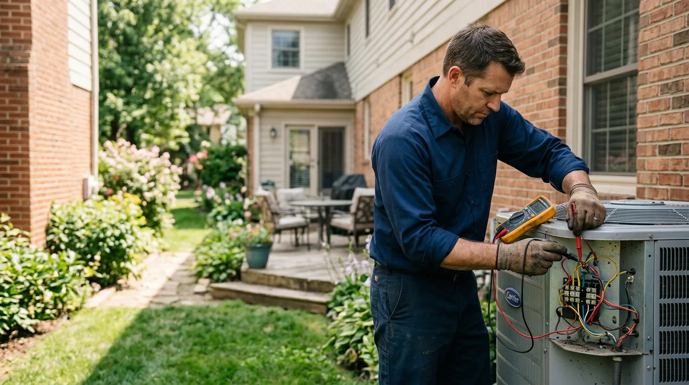HVAC technician working near Rufe, OK